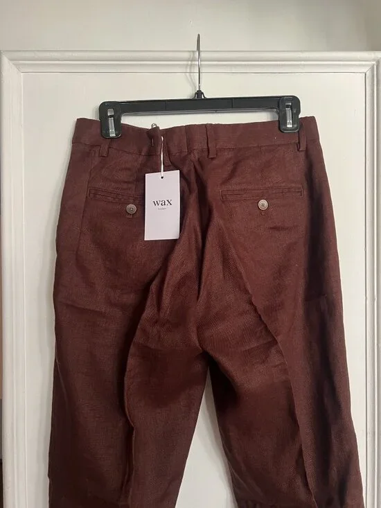 WAX London - Alp Linen Trousers - Col Merlot - BNWT - Picture 13 of 16